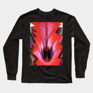 High Resolution Inside Red Canna by Georgia O'Keeffe Long Sleeve T-Shirt